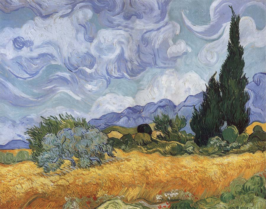 A Wheatfield,with Cypresses